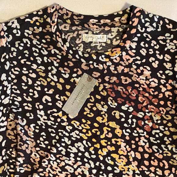 Anthropologie NWT Grey State Chiara Dress Diagonal Animal Print Midi size XS Pet - Picture 5 of 16